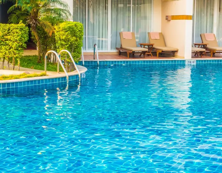 Sparkling residential pool